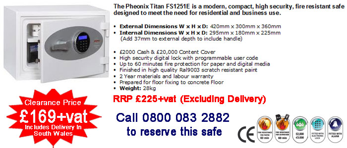 buy Pheonix FS1251E safe in cardiff