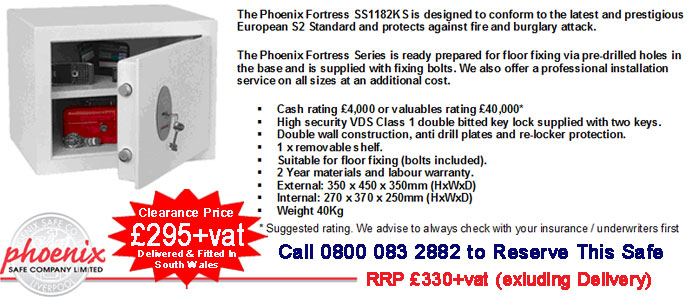 buy Pheonix fortress SS1182K safe in cardiff